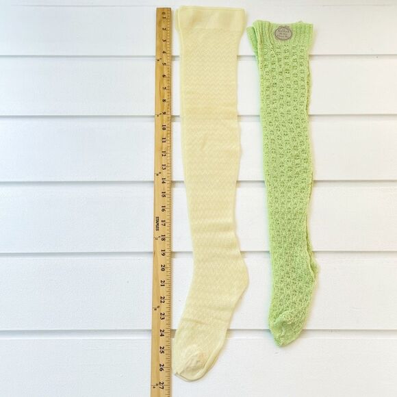 Two Pairs Of Vintage Christian Dior Textured Stockings Dior Sport Chevron New In - Picture 10 of 16